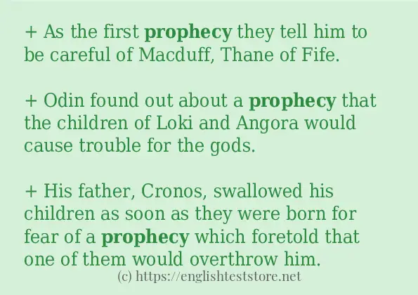 prophecy - example sentences