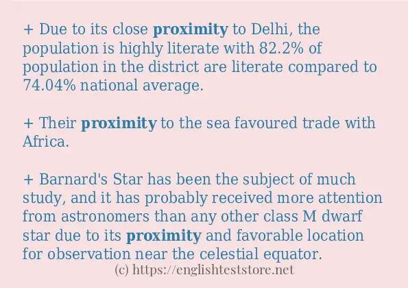 proximity - example sentences