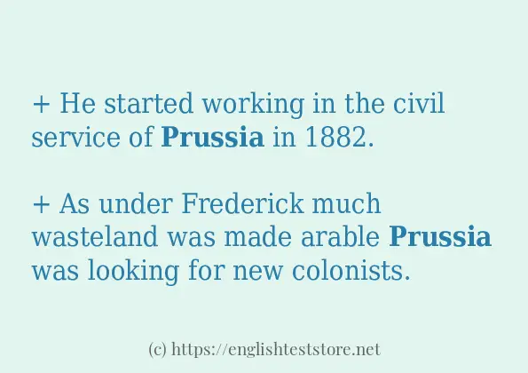 prussia in sentences?