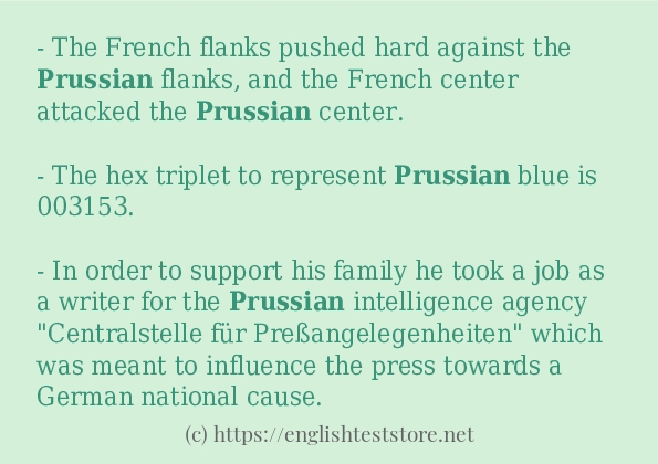 prussian in sentences?