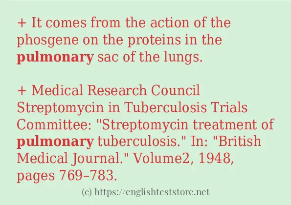 pulmonary some example sentences