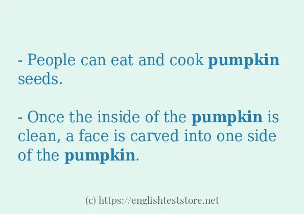 pumpkin use in-sentences