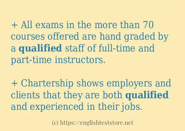 qualified some example sentences
