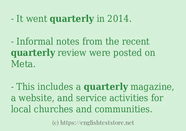 quarterly - example sentences