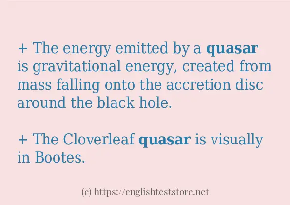 quasar in sentences?