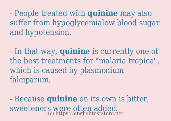 quinine - some sentence examples