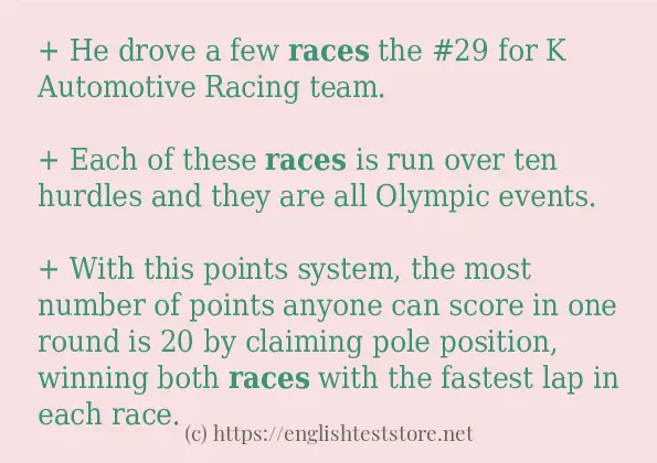 races use in-sentences