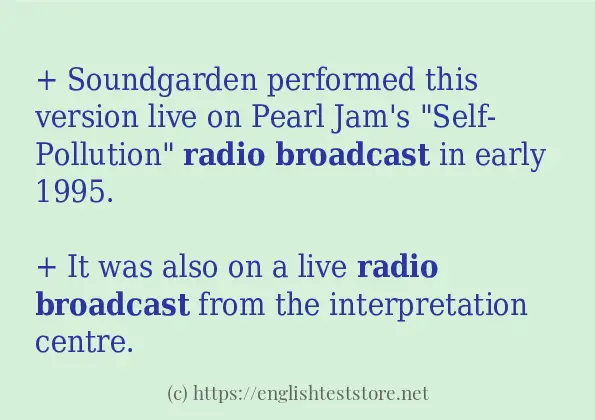 radio broadcast example in sentences