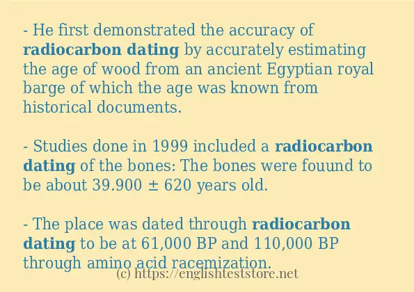 radiocarbon dating in-sentences