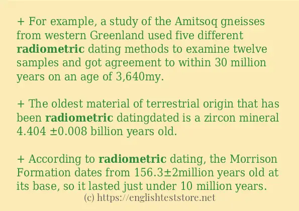 radiometric - sentence examples