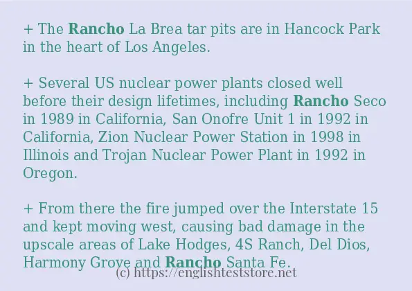 rancho - example sentences