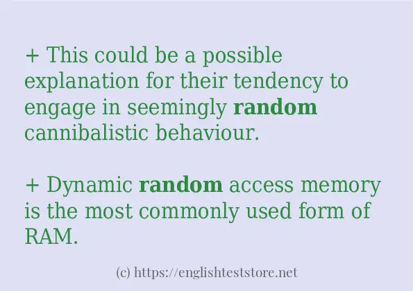 random - sentence examples