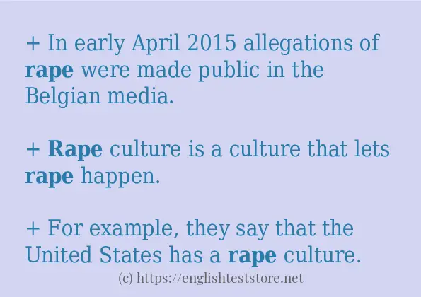 rape - some sentence examples