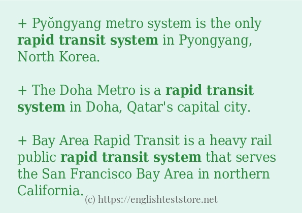 rapid transit system - some sentence examples