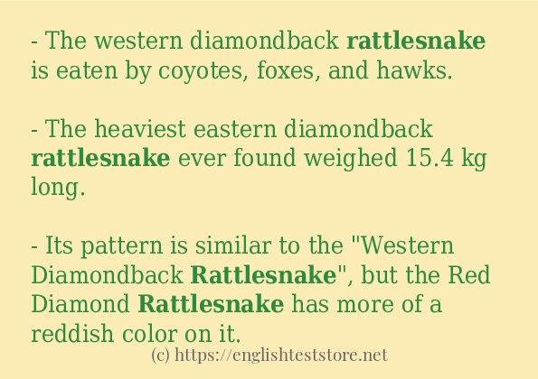 rattlesnake use in sentences