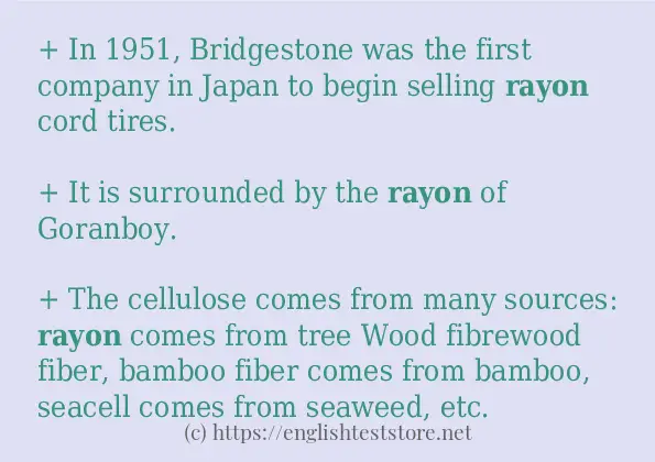 rayon - sentence examples