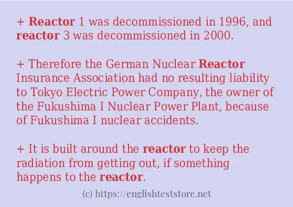 reactor use in-sentences