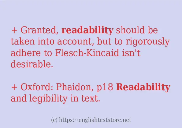 readability how to use in sentences