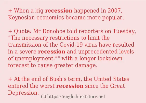 recession how to use in sentences