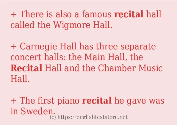 recital - some sentence examples