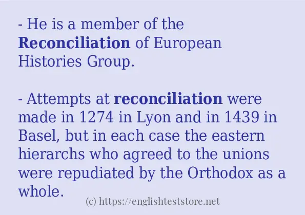 reconciliation - sentence examples