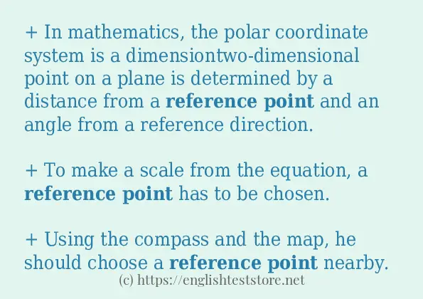 reference point example in sentences