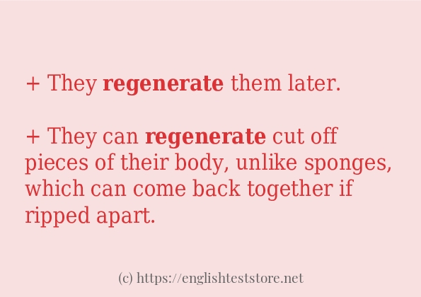 regenerate use in-sentences