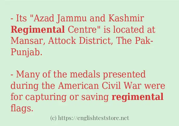 regimental some example sentences regimental some example sentences