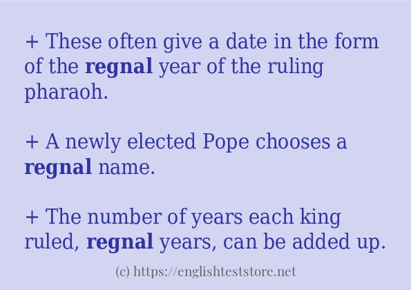 regnal - some sentence examples