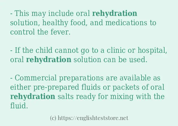 rehydration example in sentences