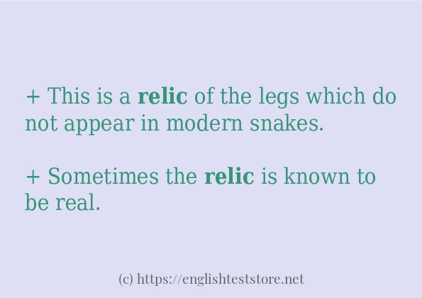 relic example in sentences