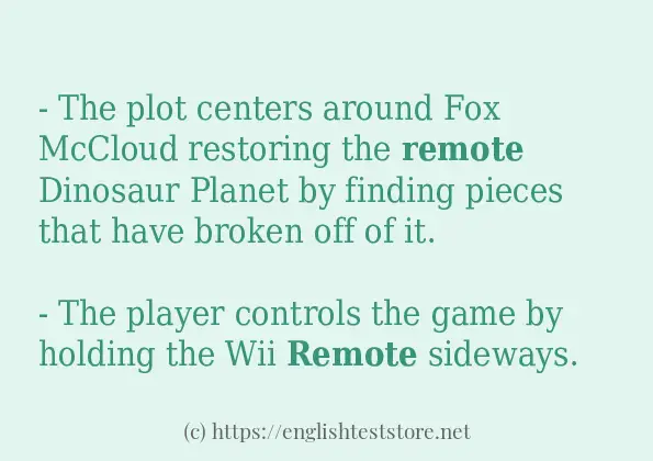 remote - example sentences