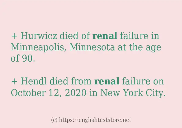 renal example in sentences