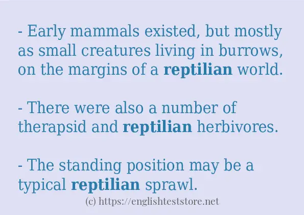 reptilian example in sentences