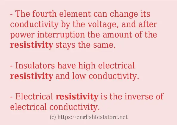 resistivity use in sentences