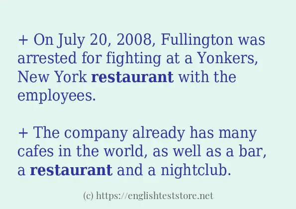 restaurant use in sentences