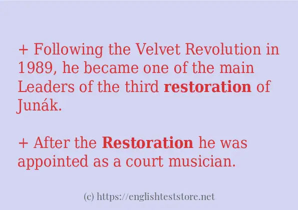 restoration use in sentences