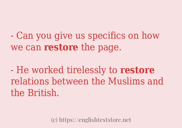 restore use in sentences