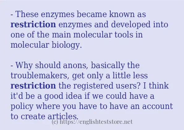 Restriction Sample Sentences