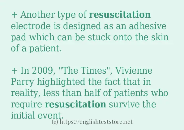 resuscitation - example sentences