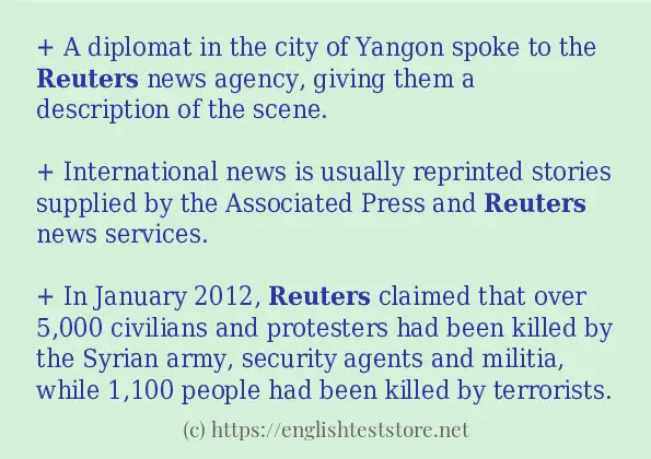reuters in sentences? reuters in sentences?
