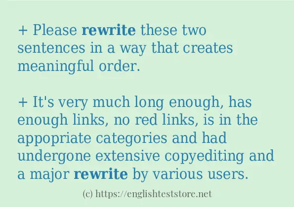 rewrite some example sentences