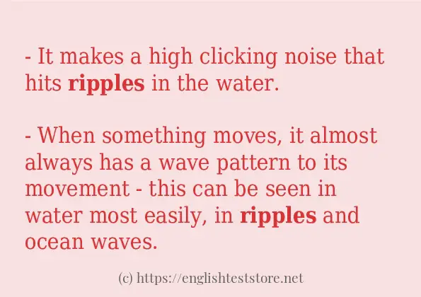 ripples some example sentences