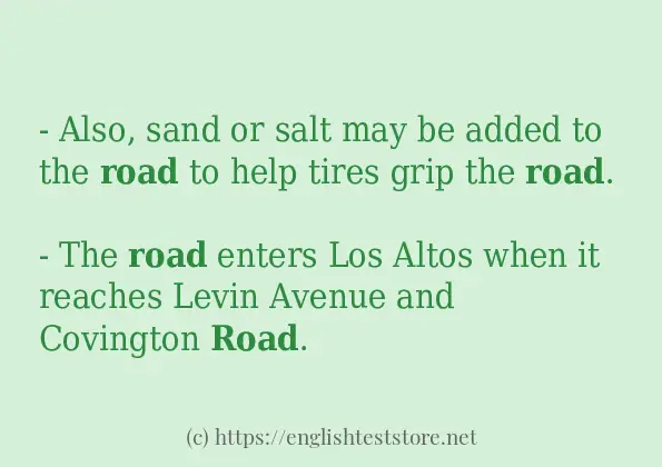 road in-sentences