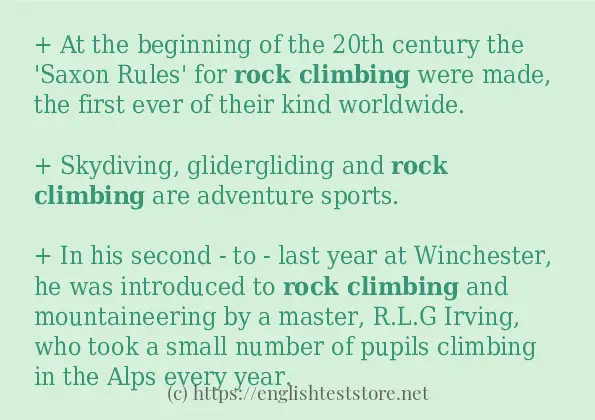 rock climbing use in sentences