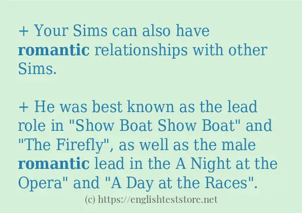 romantic use in sentences