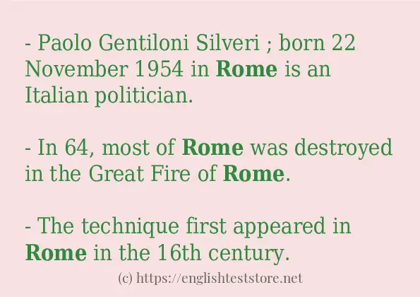 rome how to use in sentences