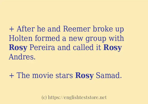 rosy in sentences? rosy in sentences?