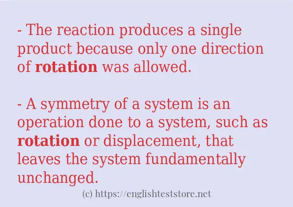 rotation - some sentence examples