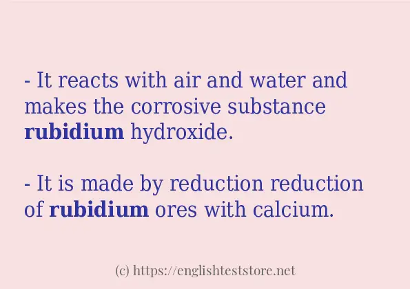 rubidium - sentence examples
